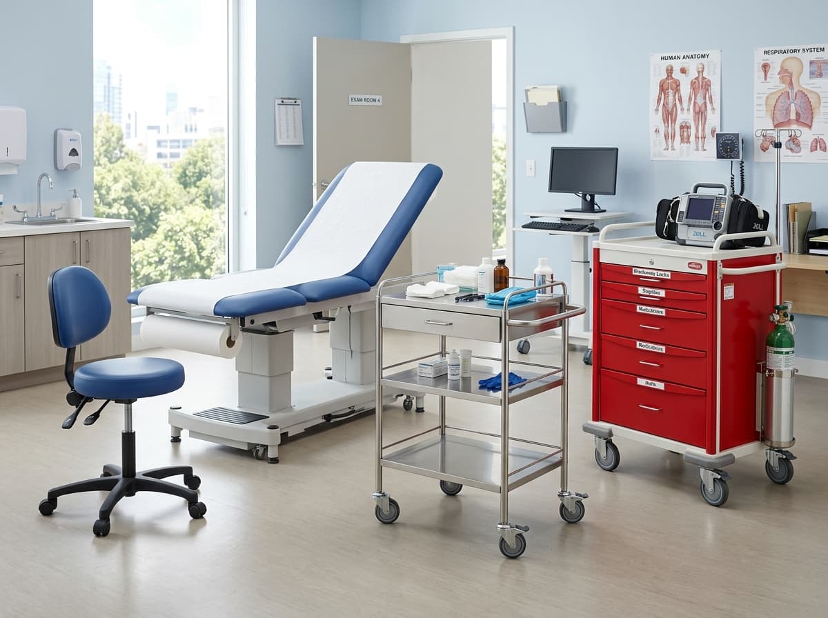 Hospital Furniture in Pune | Yeda Healthcare Marketplace - Clinical Examination Couches & Stainless Steel Medical Trolleys